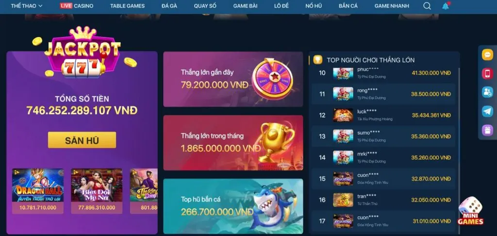 Kho game Nổ Hũ đa dạng tại U888